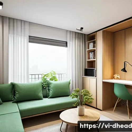 Home 33 주거 형태의 개인화 트렌드 - A modern, compact Vietnamese apartment interior of approximately 30 square meters, showcasing a mult...
