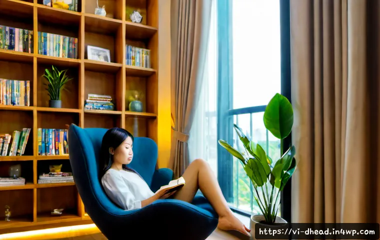 Home 17 주거 형태에서의 개인화된 공간의 중요성 - Photorealistic modern apartment in Ho Chi Minh City, a young Vietnamese professional relaxing in a p...